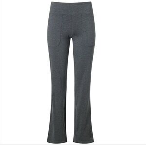 Charcoal Gray Cotton Stretch Flare Pants